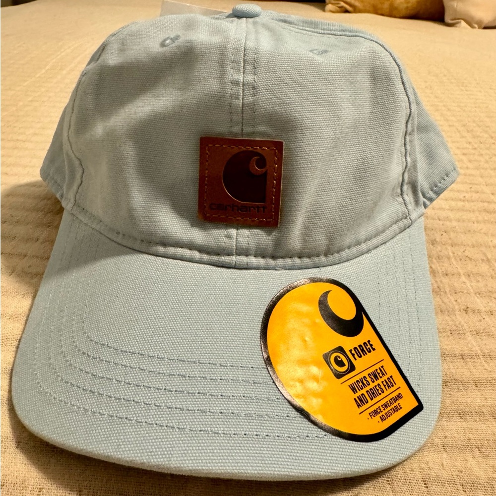 Carhartt Men’s Light Blue Canvas Gforce Adjustable Hat. Wicks Sweat. NWT